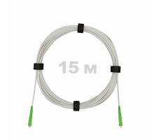 Патч-корд оптический FTTH диэлектрик FRP, G.657 LSZH 2SC/APC, белый 15 м