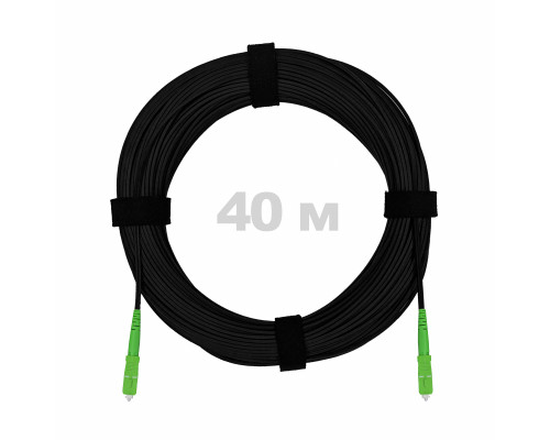 Патч-корд оптический FTTH диэлектрик FRP, G.657 LSZH 2SC/APC, черный 40 м
