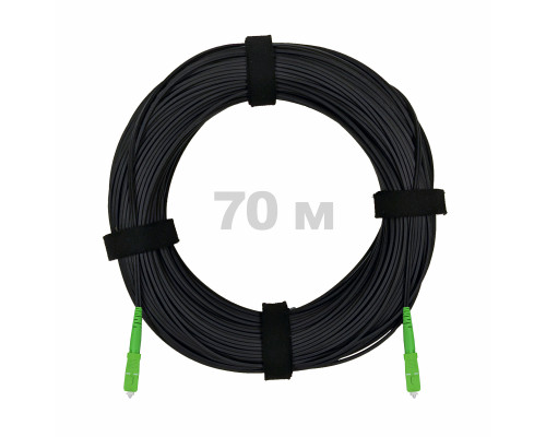 Патч-корд оптический FTTH диэлектрик FRP, G.657 LSZH 2SC/APC, черный 70 м