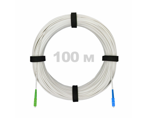 Патч-корд оптический FTTH диэлектрик FRP, G.657 LSZH SC/APC-SC/UPC, белый 100 м