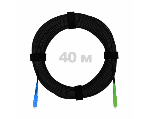 Патч-корд оптический FTTH диэлектрик FRP, G.657 LSZH SC/APC-SC/UPC, черный 40 м