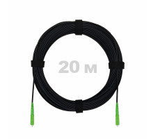 Патч-корд оптический FTTH с выносным силовым элементом, диэлектрик FRP, G.657 LSZH 2SC/APC, черный 20 м