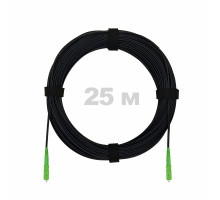 Патч-корд оптический FTTH с выносным силовым элементом, диэлектрик FRP, G.657 LSZH 2SC/APC, черный 25 м