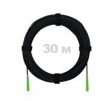 Патч-корд оптический FTTH с выносным силовым элементом, диэлектрик FRP, G.657 LSZH 2SC/APC, черный 30 м