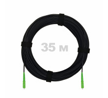Патч-корд оптический FTTH с выносным силовым элементом, диэлектрик FRP, G.657 LSZH 2SC/APC, черный 35 м