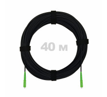 Патч-корд оптический FTTH с выносным силовым элементом, диэлектрик FRP, G.657 LSZH 2SC/APC, черный 40 м