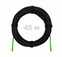 Патч-корд оптический FTTH с выносным силовым элементом, диэлектрик FRP, G.657 LSZH 2SC/APC, черный 45 м