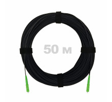 Патч-корд оптический FTTH с выносным силовым элементом, диэлектрик FRP, G.657 LSZH 2SC/APC, черный 50 м