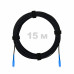 Патч-корд оптический FTTH с выносным силовым элементом, диэлектрик FRP, G.657 LSZH 2SC/UPC, черный 15 м