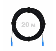 Патч-корд оптический FTTH с выносным силовым элементом, диэлектрик FRP, G.657 LSZH 2SC/UPC, черный 20 м