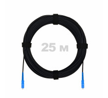 Патч-корд оптический FTTH с выносным силовым элементом, диэлектрик FRP, G.657 LSZH 2SC/UPC, черный 25 м