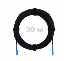 Патч-корд оптический FTTH с выносным силовым элементом, диэлектрик FRP, G.657 LSZH 2SC/UPC, черный 30 м