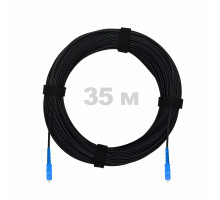 Патч-корд оптический FTTH с выносным силовым элементом, диэлектрик FRP, G.657 LSZH 2SC/UPC, черный 35 м