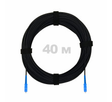 Патч-корд оптический FTTH с выносным силовым элементом, диэлектрик FRP, G.657 LSZH 2SC/UPC, черный 40 м