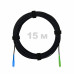 Патч-корд оптический FTTH с выносным силовым элементом, диэлектрик FRP, G.657 LSZH SC/APC-SC/UPC, черный 15 м