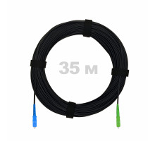 Патч-корд оптический FTTH с выносным силовым элементом, диэлектрик FRP, G.657 LSZH SC/APC-SC/UPC, черный 35 м