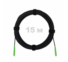 Патч-корд оптический FTTH комбинированный, диэлектрик FRP, G.657 LSZH 2SC/APC, черный 15 м