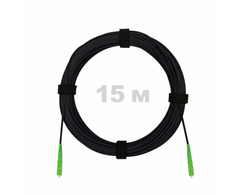 Патч-корд оптический FTTH комбинированный, диэлектрик FRP, G.657 LSZH 2SC/APC, черный 15 м