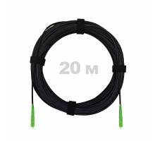 Патч-корд оптический FTTH комбинированный, диэлектрик FRP, G.657 LSZH 2SC/APC, черный 20 м