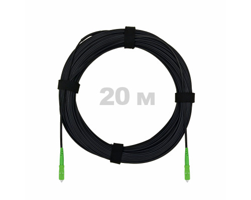 Патч-корд оптический FTTH комбинированный, диэлектрик FRP, G.657 LSZH 2SC/APC, черный 20 м