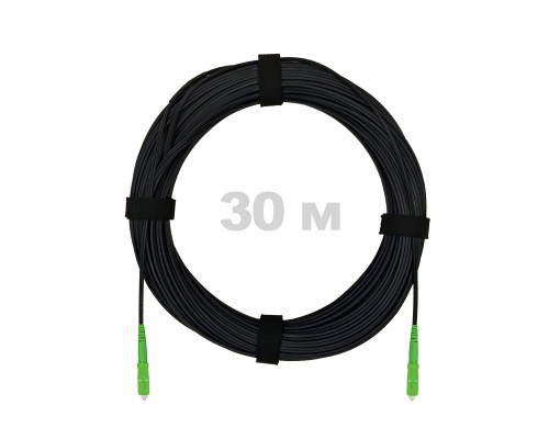 Патч-корд оптический FTTH комбинированный, диэлектрик FRP, G.657 LSZH 2SC/APC, черный 30 м