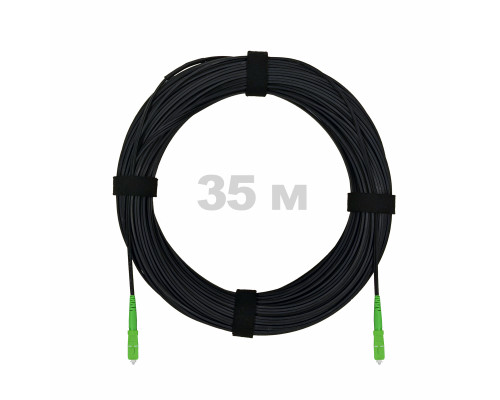 Патч-корд оптический FTTH комбинированный, диэлектрик FRP, G.657 LSZH 2SC/APC, черный 35 м