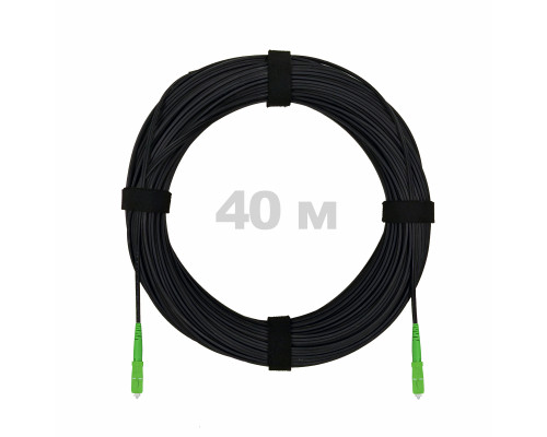 Патч-корд оптический FTTH комбинированный, диэлектрик FRP, G.657 LSZH 2SC/APC, черный 40 м