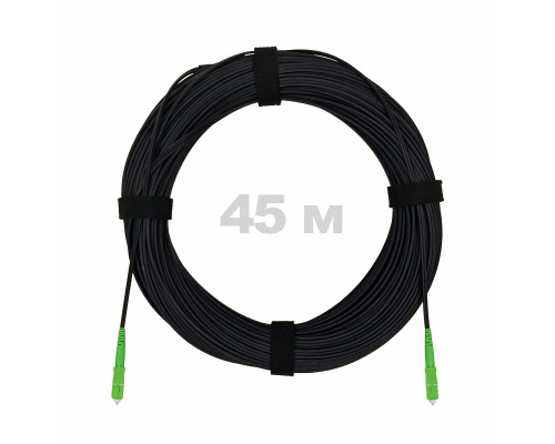 Патч-корд оптический FTTH комбинированный, диэлектрик FRP, G.657 LSZH 2SC/APC, черный 45 м