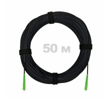 Патч-корд оптический FTTH комбинированный, диэлектрик FRP, G.657 LSZH 2SC/APC, черный 50 м