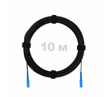 Патч-корд оптический FTTH комбинированный, диэлектрик FRP, G.657 LSZH 2SC/UPC, черный 10 м