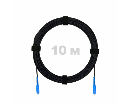 Патч-корд оптический FTTH комбинированный, диэлектрик FRP, G.657 LSZH 2SC/UPC, черный 10 м