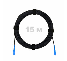 Патч-корд оптический FTTH комбинированный, диэлектрик FRP, G.657 LSZH 2SC/UPC, черный 15 м