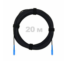 Патч-корд оптический FTTH комбинированный, диэлектрик FRP, G.657 LSZH 2SC/UPC, черный 20 м