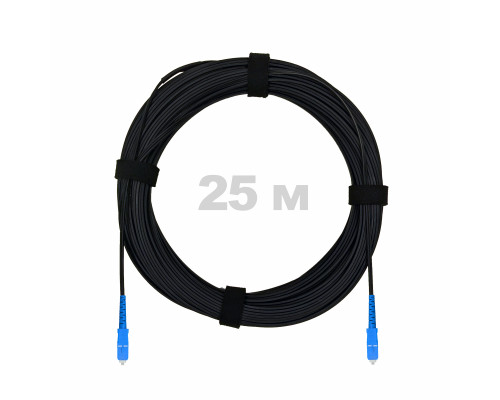Патч-корд оптический FTTH комбинированный, диэлектрик FRP, G.657 LSZH 2SC/UPC, черный 25 м