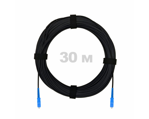 Патч-корд оптический FTTH комбинированный, диэлектрик FRP, G.657 LSZH 2SC/UPC, черный 30 м