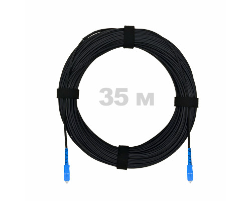 Патч-корд оптический FTTH комбинированный, диэлектрик FRP, G.657 LSZH 2SC/UPC, черный 35 м