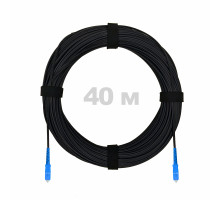 Патч-корд оптический FTTH комбинированный, диэлектрик FRP, G.657 LSZH 2SC/UPC, черный 40 м
