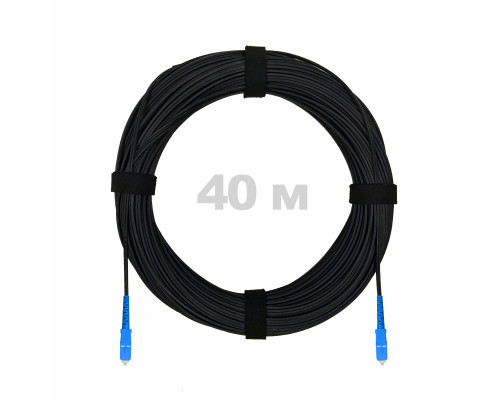 Патч-корд оптический FTTH комбинированный, диэлектрик FRP, G.657 LSZH 2SC/UPC, черный 40 м