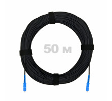 Патч-корд оптический FTTH комбинированный, диэлектрик FRP, G.657 LSZH 2SC/UPC, черный 50 м