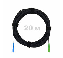 Патч-корд оптический FTTH комбинированный, диэлектрик FRP, G.657 LSZH SC/APC-SC/UPC, черный 20 м