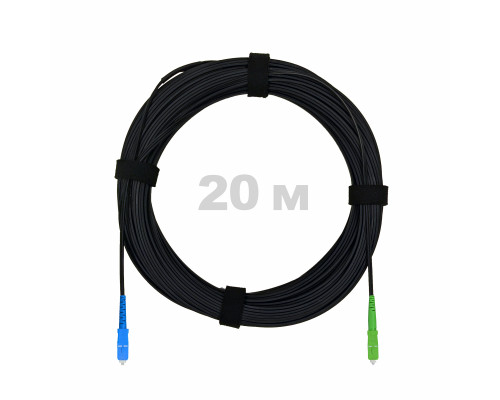 Патч-корд оптический FTTH комбинированный, диэлектрик FRP, G.657 LSZH SC/APC-SC/UPC, черный 20 м