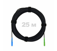 Патч-корд оптический FTTH комбинированный, диэлектрик FRP, G.657 LSZH SC/APC-SC/UPC, черный 25 м