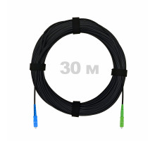 Патч-корд оптический FTTH комбинированный, диэлектрик FRP, G.657 LSZH SC/APC-SC/UPC, черный 30 м