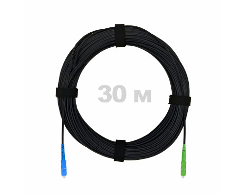 Патч-корд оптический FTTH комбинированный, диэлектрик FRP, G.657 LSZH SC/APC-SC/UPC, черный 30 м