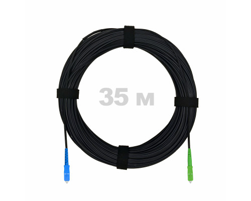 Патч-корд оптический FTTH комбинированный, диэлектрик FRP, G.657 LSZH SC/APC-SC/UPC, черный 35 м