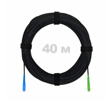 Патч-корд оптический FTTH комбинированный, диэлектрик FRP, G.657 LSZH SC/APC-SC/UPC, черный 40 м