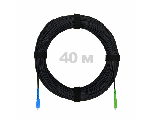 Патч-корд оптический FTTH комбинированный, диэлектрик FRP, G.657 LSZH SC/APC-SC/UPC, черный 40 м