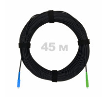 Патч-корд оптический FTTH комбинированный, диэлектрик FRP, G.657 LSZH SC/APC-SC/UPC, черный 45 м