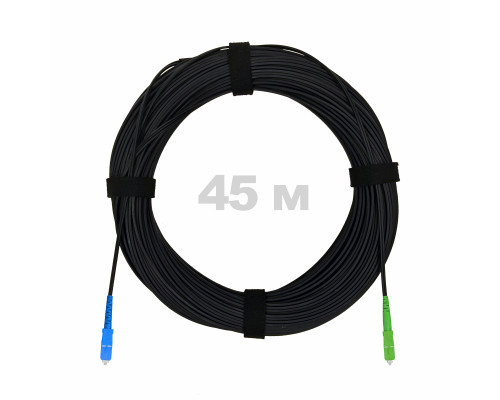 Патч-корд оптический FTTH комбинированный, диэлектрик FRP, G.657 LSZH SC/APC-SC/UPC, черный 45 м
