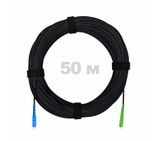 Патч-корд оптический FTTH комбинированный, диэлектрик FRP, G.657 LSZH SC/APC-SC/UPC, черный 50 м